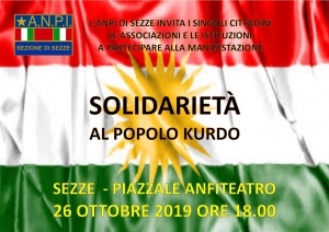 Solidarietà al popolo Kurdo, sabato 26 la manifestazione promossa dall&#039;ANPI