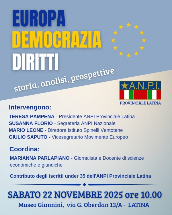 L’ANPI dialoga sul futuro dell’Europa: diritti, pace, democrazia
