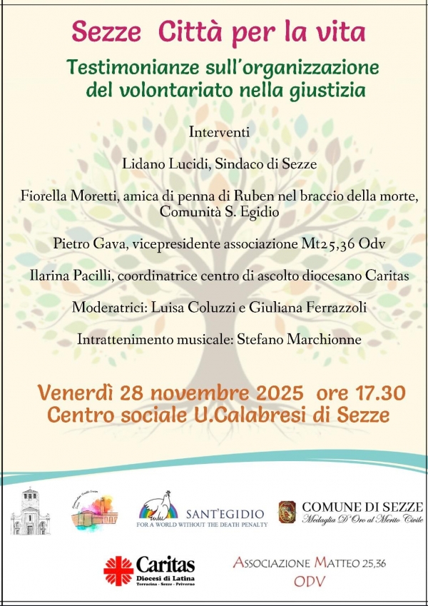 Sezze città per la vita, l'incontro con testimonianze