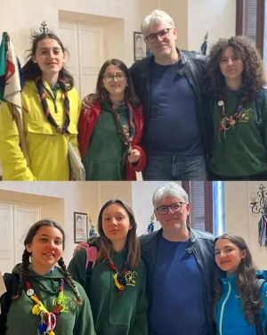 Nella foto le sq Pantere e Aquile col Sindaco di Sezze