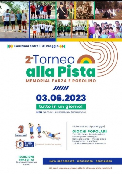 Domani il 2&#039; Torneo alla Pista in ricordo di Farza e Rosolino